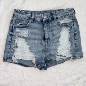 American Eagle Blue Distressed Jean Shorts